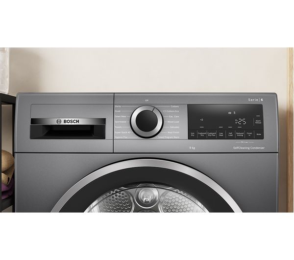 BOSCH Series 6 WQG245R9GB 9 kg Heat Pump Tumble Dryer - Graphite
