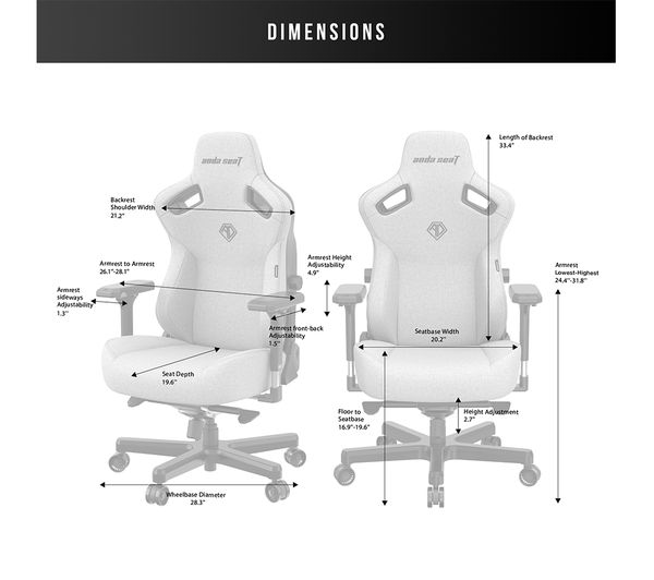 ANDASEAT Kaiser 3 Series Premium Gaming Chair - Ash Grey - Image 8