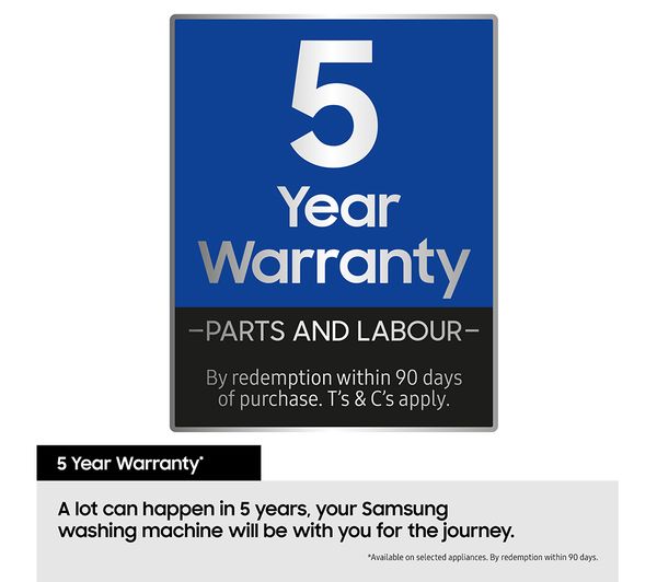 SAMSUNG Bespoke Series 8 QuickDrive + SpaceMax WW11BB944DGB S1 WiFi-enabled 11 kg 1400 Spin Washing Machine - Black