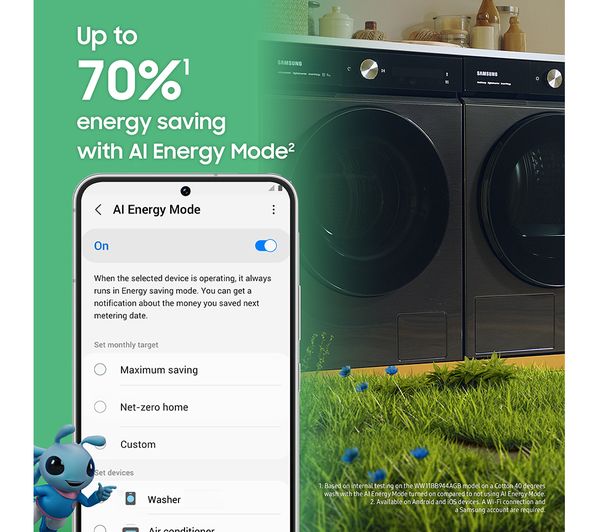 SAMSUNG Bespoke Series 8 QuickDrive + SpaceMax WW11BB944DGB S1 WiFi-enabled 11 kg 1400 Spin Washing Machine - Black