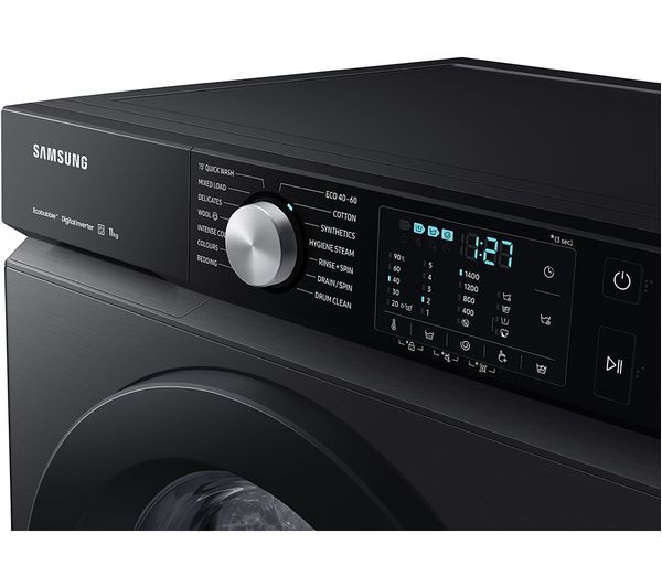 SAMSUNG Bespoke Series 5+ SpaceMax WW11BBA046AB EU 11 kg 1400 Spin Washing Machine - Black - Image 3