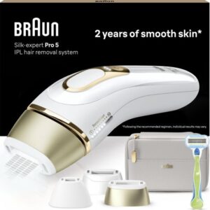 BRAUN Silk-expert Pro 5 PL5257 IPL Hair Removal System - White & Gold
