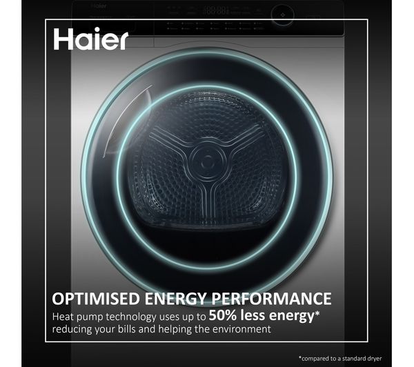 HAIER I-Pro Series 3 HD80-A2939 8 kg Heat Pump Tumble Dryer - White