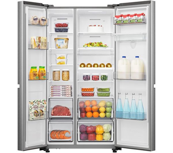 HISENSE PureFlat RS840N4WCE American-Style Smart Fridge Freezer - Stainless Steel