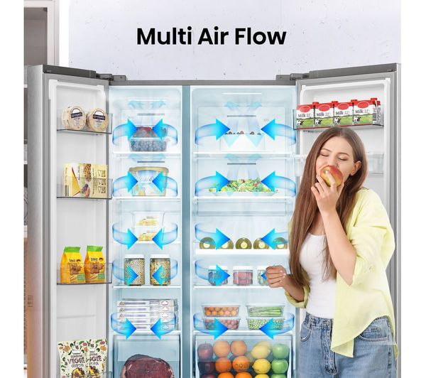HISENSE PureFlat RS840N4WCE American-Style Smart Fridge Freezer - Stainless Steel
