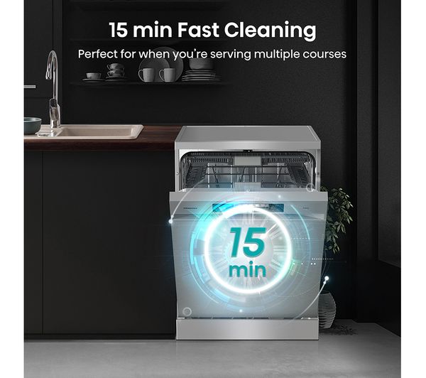 HISENSE HS643D60XUK Full-size Dishwasher - Stainless Steel