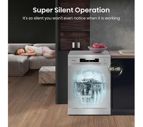 HISENSE HS643D60XUK Full-size Dishwasher - Stainless Steel