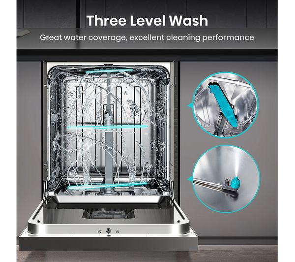 HISENSE HS643D60XUK Full-size Dishwasher - Stainless Steel