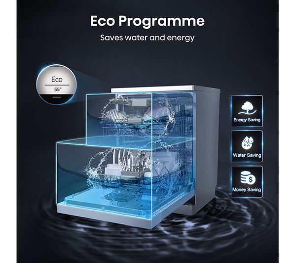 HISENSE HS643D60XUK Full-size Dishwasher - Stainless Steel