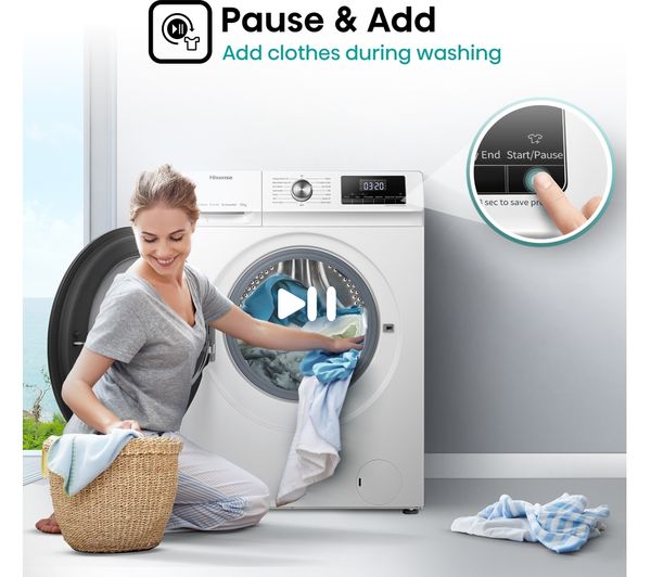 HISENSE 3 Series WFQA1014EVJM 10 kg 1400 rpm Washing Machine - White