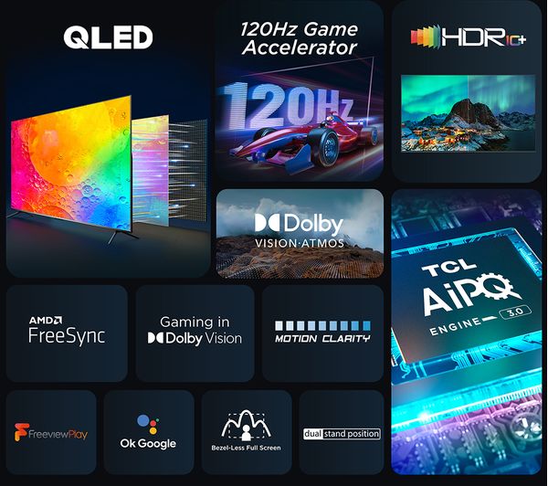 TCL 50C645K 50" Smart 4K Ultra HD HDR QLED TV with Google Assistant - Image 3