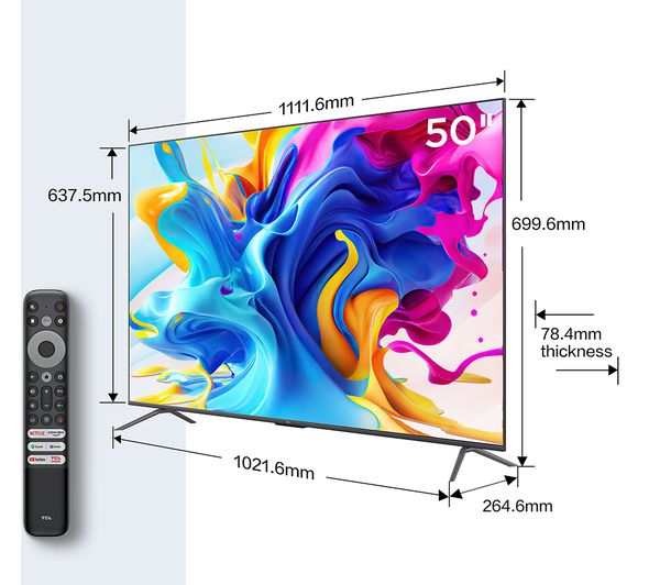 TCL 50C645K 50" Smart 4K Ultra HD HDR QLED TV with Google Assistant - Image 10