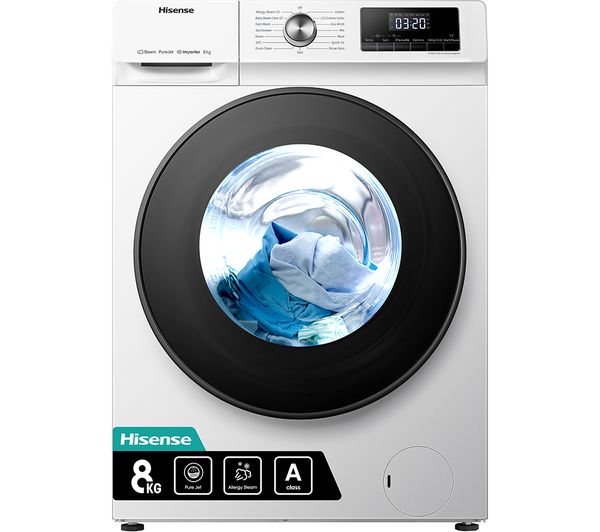HISENSE 3 Series WFQA8014EVJM 8 kg 1400 rpm Washing Machine - White