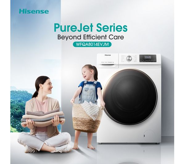 HISENSE 3 Series WFQA8014EVJM 8 kg 1400 rpm Washing Machine - White - Image 14