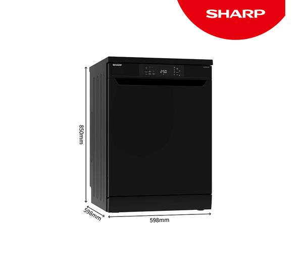 SHARP QW-NA1CF47EB-EN Full-size Dishwasher - Black