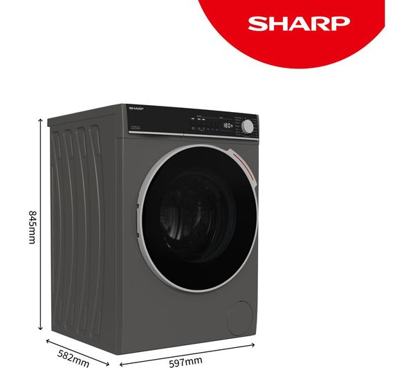 SHARP ES-NDB814CAA-EN 8 kg Washer Dryer - Dark Inox