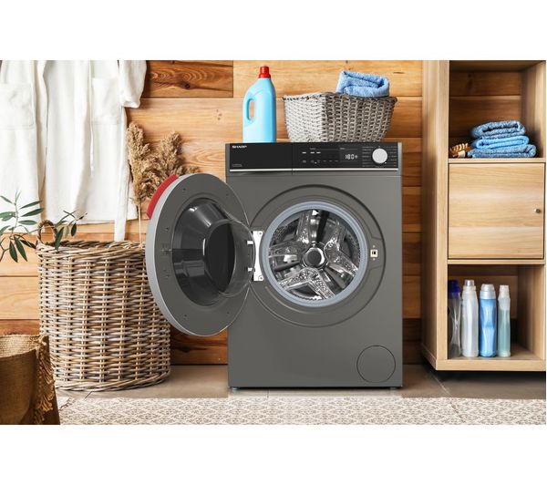 SHARP ES-NDB814CAA-EN 8 kg Washer Dryer - Dark Inox