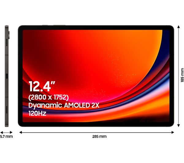 SAMSUNG Galaxy Tab S9+ 12.4" 5G Tablet - 256 GB Graphite