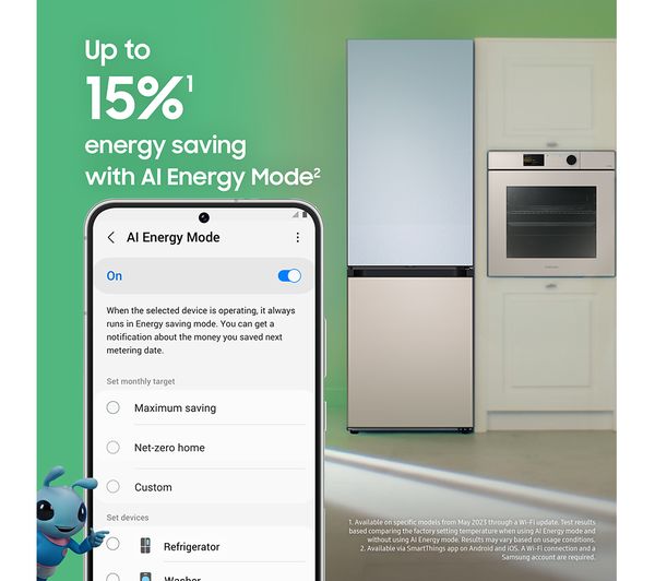 SAMSUNG Series 5 SpaceMax RB38C606DS9 EU Smart 70 30 Fridge Freezer - Matte Stainless