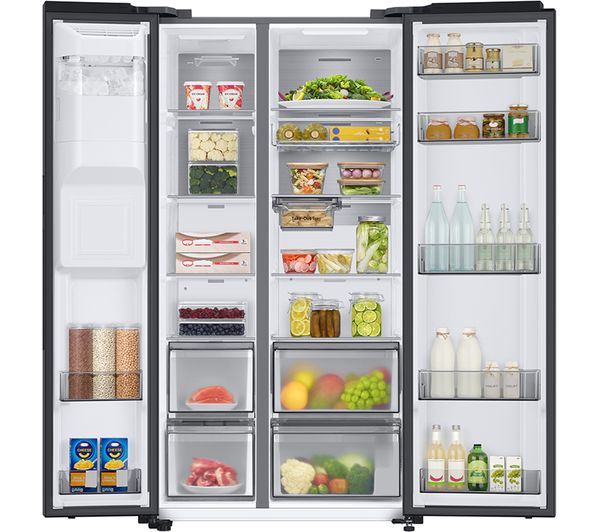 SAMSUNG Series 8 RS68CG885EB1EU American-Style Smart Fridge Freezer - Black Stainless