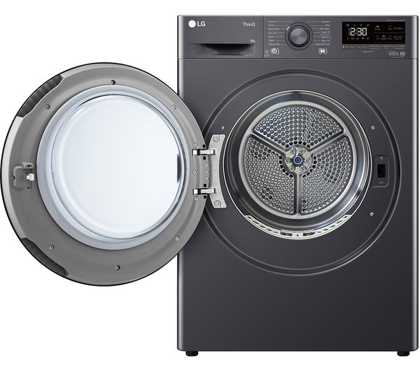 LG DUAL Dry FDV309GN WiFi-enabled 9 kg Heat Pump Tumble Dryer - Slate Grey - Image 2
