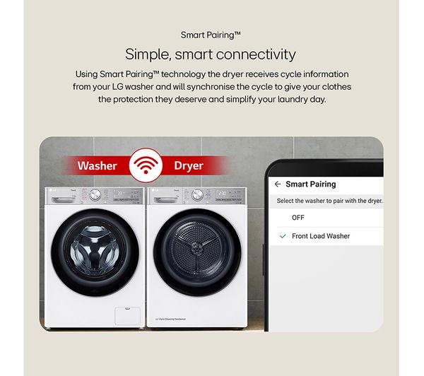 LG DUAL Dry FDV309GN WiFi-enabled 9 kg Heat Pump Tumble Dryer - Slate Grey - Image 7