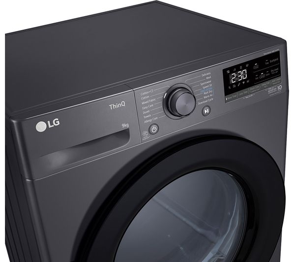 LG DUAL Dry FDV309GN WiFi-enabled 9 kg Heat Pump Tumble Dryer - Slate Grey - Image 9