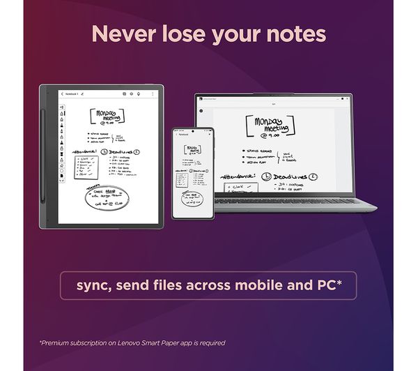LENOVO Smart Paper 10.3" eReader - 64 GB Storm Grey