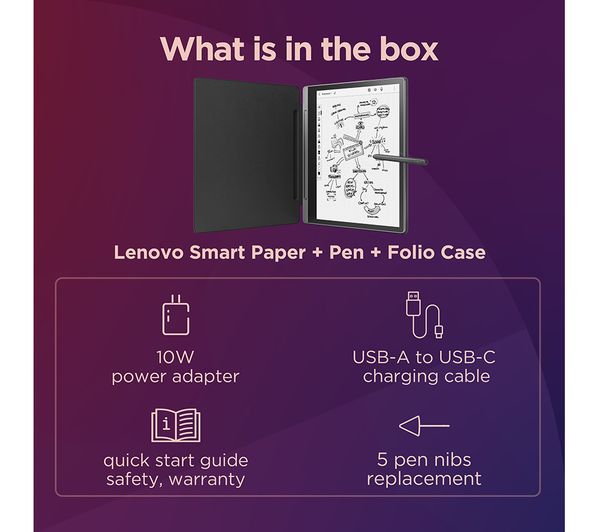 LENOVO Smart Paper 10.3" eReader - 64 GB Storm Grey