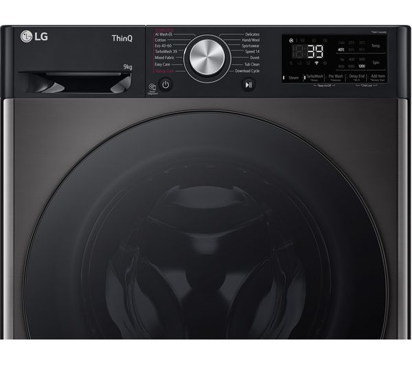 LG TurboWash 360 F2Y709BBTN1 WiFi-enabled 9 kg 1200 Spin Washing Machine - Platinum Black - Image 4