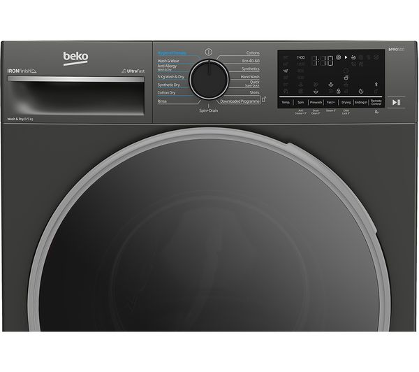 BEKO B5D58544UG Bluetooth 8 kg Washer Dryer - Graphite