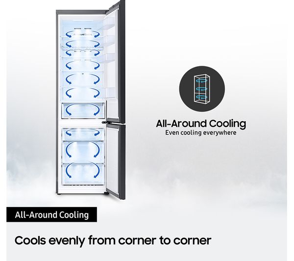 SAMSUNG Bespoke SpaceMax RB38C7B5CB1 EU 70 30 Smart Fridge Freezer - Black