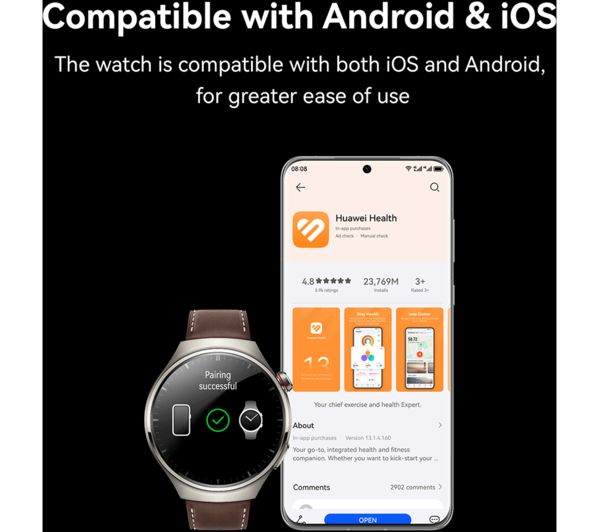 HUAWEI Watch 4 Pro - Brown Leather Strap - Image 8