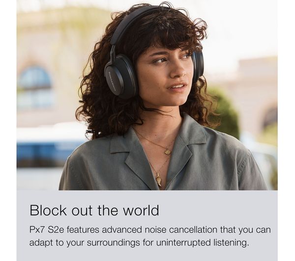 BOWERS&WILKINS Px7 S2e Wireless Bluetooth Noise-Cancelling Headphones - Black