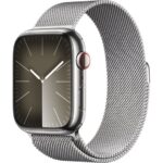 APPLE Watch Series 9 Cellular - 45 mm Silver Stainless Steel Case with Silver Milanese Loop