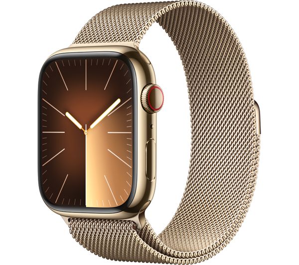 APPLE Watch Series 9 Cellular - 45 mm Gold Stainless Steel Case with Gold Milanese Loop