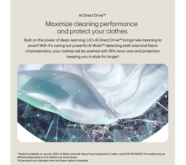 LG TurboWash F4Y709WBTN1 WiFi-enabled 9 kg 1400 Spin Washing Machine - White - Image 7