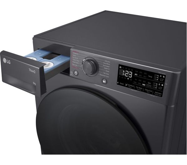 LGE EZDispense F4Y509GBLA1 WiFi-enabled 9 kg 1400 Spin Washing Machine - Slate Grey