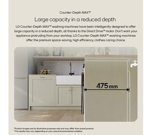LG TurboWash 360 with AI F2C509GBTN1 9 kg 1200 Spin Washing Machine - Slate Grey