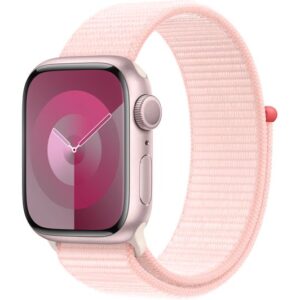 APPLE Watch Series 9 - 41 mm Pink Aluminium Case with Light Pink Sport Loop