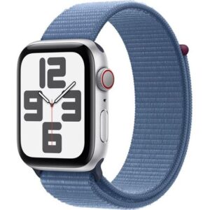 APPLE Watch SE Cellular (2023) - 44 mm Silver Aluminium Case with Winter Blue Sport Loop