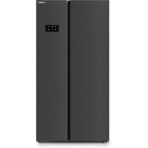 GRUNDIG GSBSLM5FVPZ American-Style Fridge Freezer - Black Steel