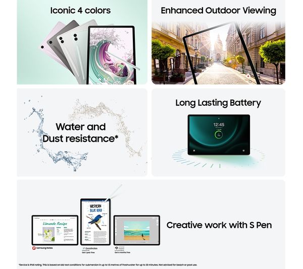 SAMSUNG Galaxy Tab S9 FE+ 12.4" Tablet - 256 GB Silver