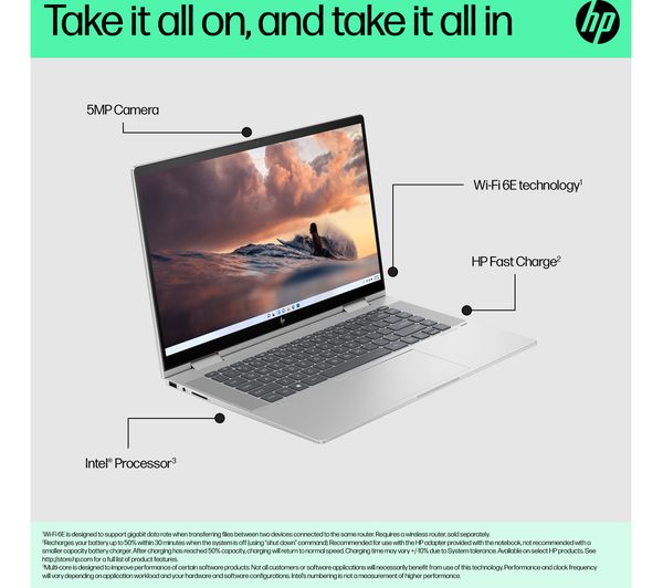 HP ENVY x360 15-fe0514na 15.6" 2 in 1 Laptop - Intel® Core™ i5 512 GB SSD Silver