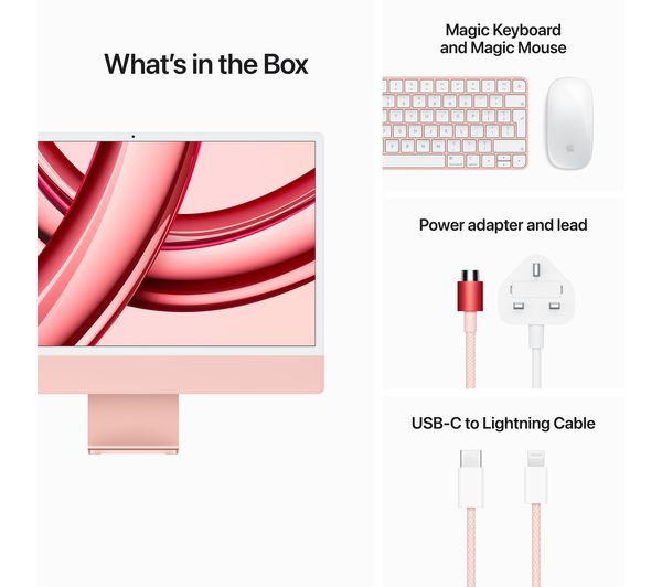 APPLE iMac 4.5K 24" (2023) - M3 256 GB SSD Pink