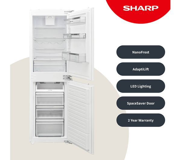 SHARP SJ-BE227M00X-EN Integrated 50 50 Fridge Freezer - Fixed Hinge - Image 3